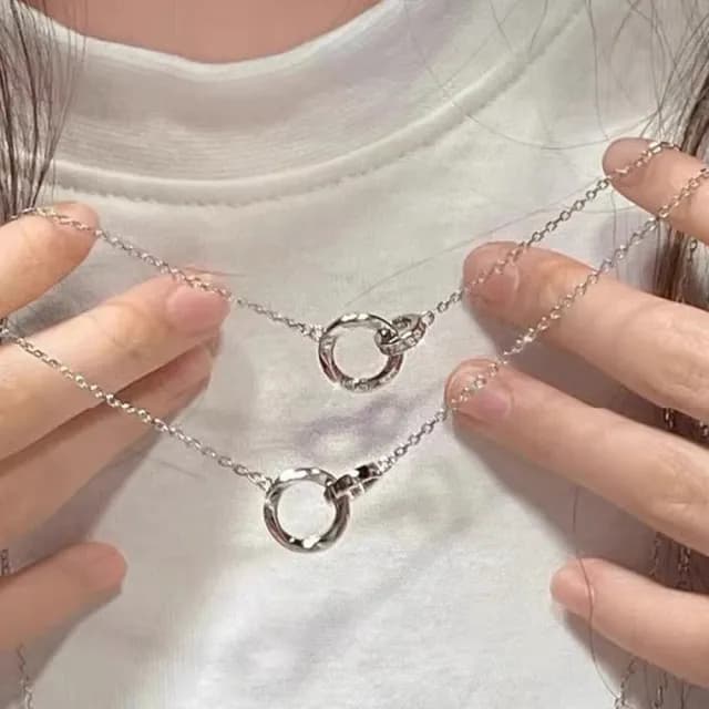 【LEEHER】鋯石項鍊/沙金項鍊/女生項鍊/925純銀/生日禮物/項鍊/純銀項鍊/銀飾/銀鍊/歐美項鍊/銀