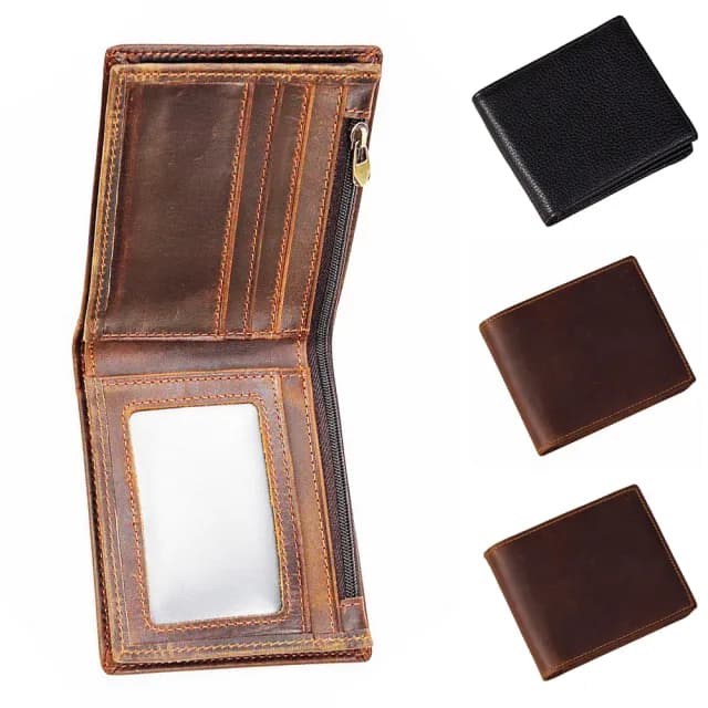 【LEESA】雙11 錢包\皮夾\男生錢包\復古錢包\牛皮錢包\二折錢包\短