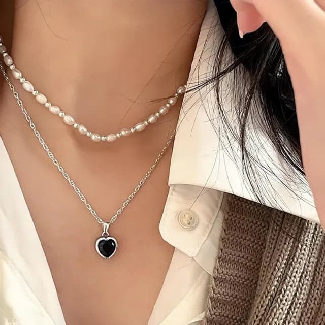 【LEEHER】女生/s925純銀項鍊/韓國項鍊/小香項鍊/女項鍊/鋯石項鍊/不掉色項鍊/生日禮物/愛心項