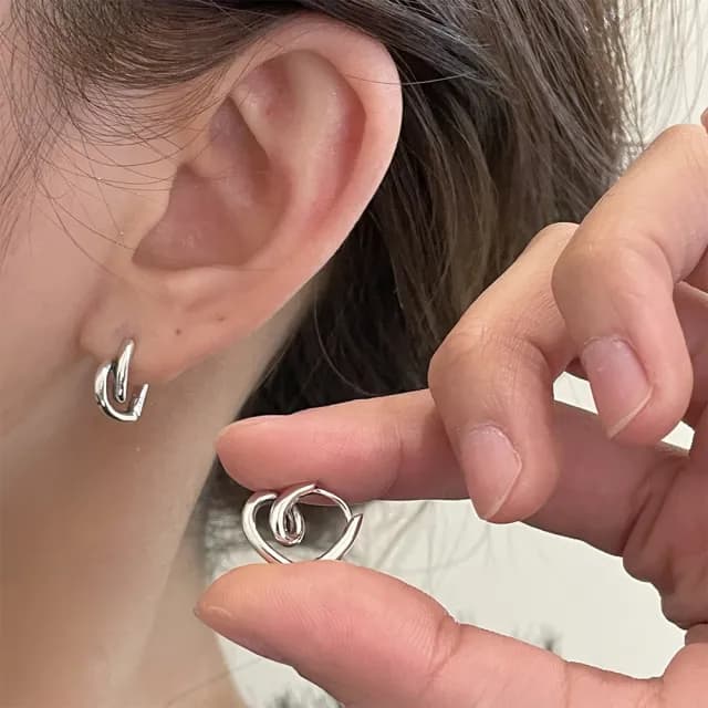 【LEEHER】雙11 s925純銀/愛心耳環/小耳環/正韓耳環/可愛耳環/情人節禮物/抗過敏耳環/扣式耳環/