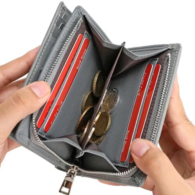 【MoonDy】雙11 卡夾零錢包 短夾零錢包 拉鍊短夾 牛皮短夾 兩折短夾 真皮短夾 韓國錢包 真皮皮