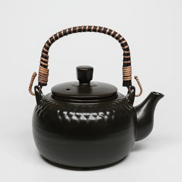 【福介商店】日本陶壺 萬古燒 達摩超耐熱 陶壺1.2L(煮水 泡茶 茶具 煎藥壺)