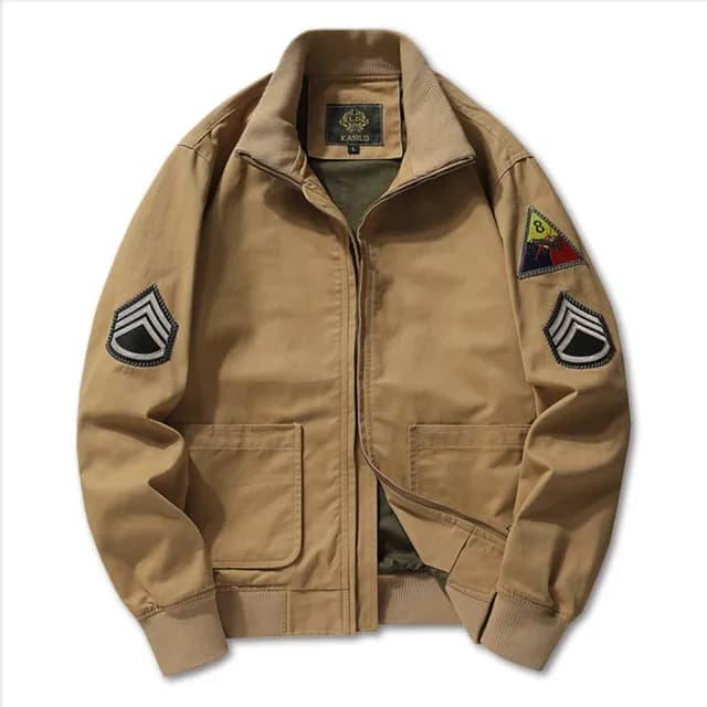 【巴黎精品】父親節禮物 軍裝外套復古工裝古著(薄款刺繡臂章空軍服棉質男夾克5色a1fa68)