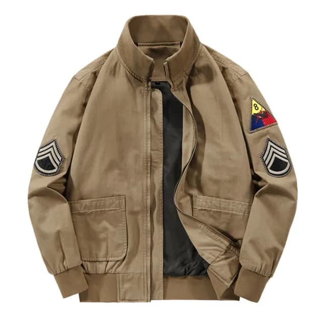 【巴黎精品】父親節禮物 軍裝外套復古工裝古著(薄款刺繡臂章空軍服棉質男夾克5色a1fa68)