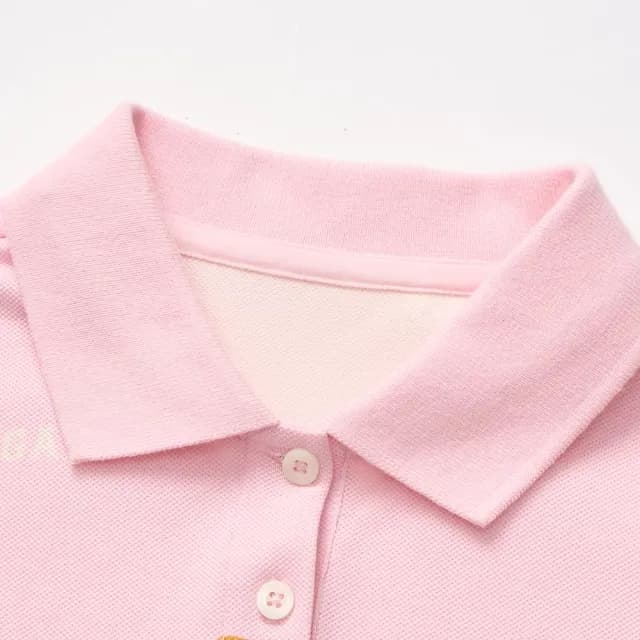 【GAP】女童裝 Logo純棉印花長袖POLO衫-粉色(646218)