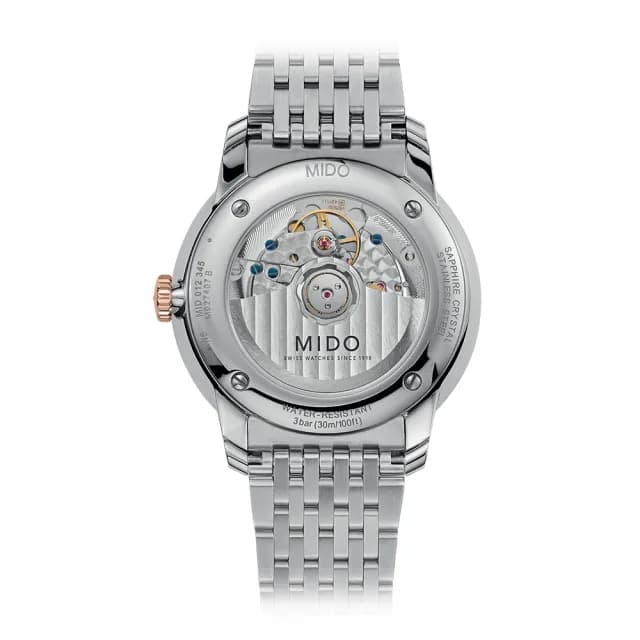 【MIDO 美度 官方授權】BARONCELLI 永恆系列 72小時動力儲存機械錶-39mm 情人節 禮物(M0274072201100)