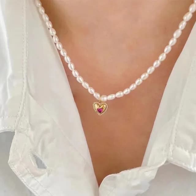 【KT DADA】情人節禮物 包包 項鍊女 鎖骨鏈 串珠項鍊 珍珠項鍊 愛心項鍊 女生項鍊 韓國項鍊 閨蜜項鍊 復古