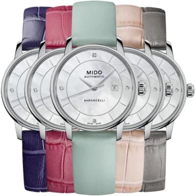 【MIDO 美度 官方授權】BARONCELLI 永恆系列 經典漾彩機械錶特別版-30mm 情人節 禮物(M0372071610600)