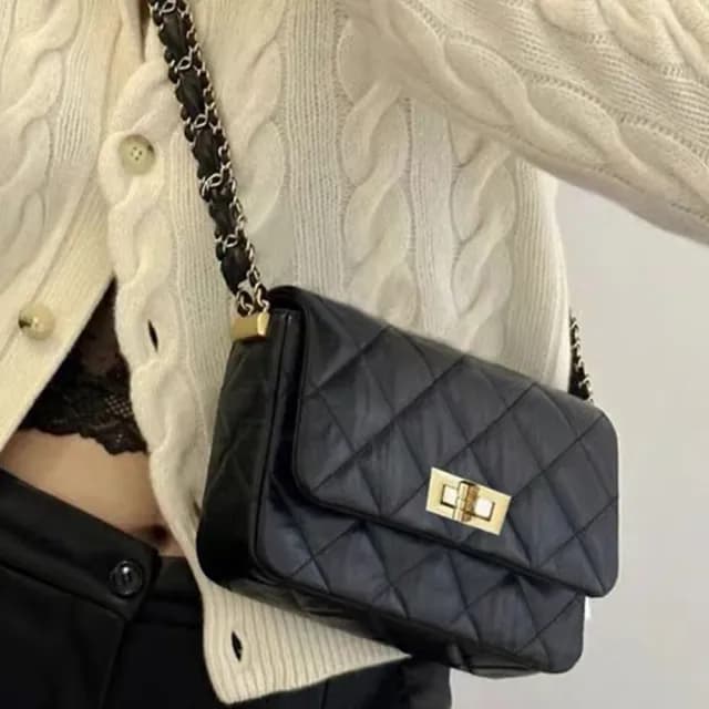 【LEEHER】情人節禮物 七夕 女生/包包/牛皮小香包/側背包/真皮包包 女包/小香風包包/鏈條包包/手機包/寬背