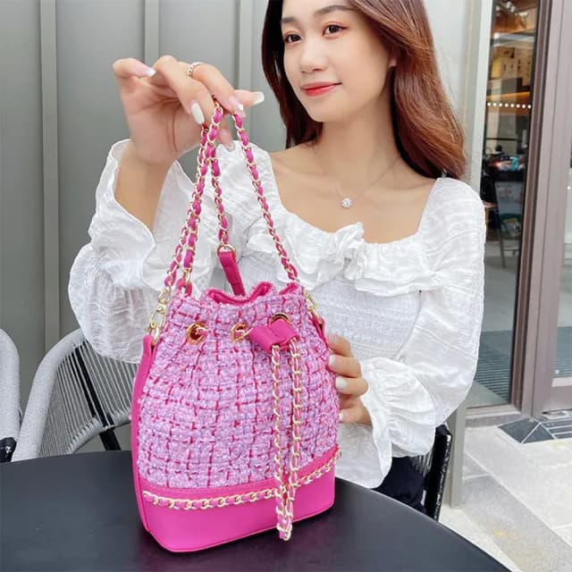 【MoonDy】情人節禮物 包包 鏈條包 側背包 可愛包包 菱格包包 白色包包 真皮包包 斜背包 送女生 小香風包包