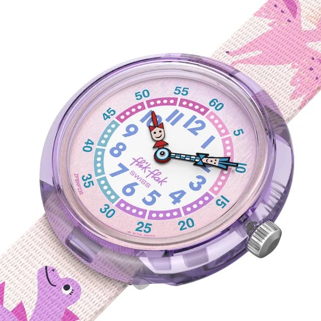 【Flik Flak】兒童手錶 DINOLOGY /靜音無秒針/兒童禮物/安全防水/瑞士製造 FBNP230(31.85mm)