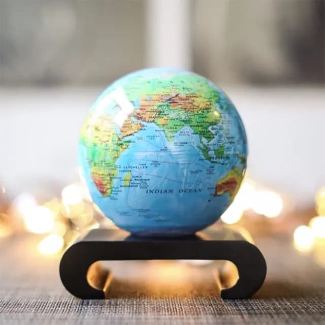 【MOVA】光能地球儀 地形洋流地圖 Relief map blue 8.5英吋(居家擺設．精緻送禮．轉運．紀念日．生日)