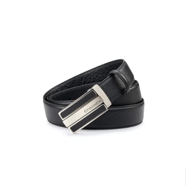 【Crocodile】鱷魚皮件 真皮打洞皮帶 男生皮帶推薦 男皮帶-32MM-0101-52002-黑色(男皮帶 男禮物