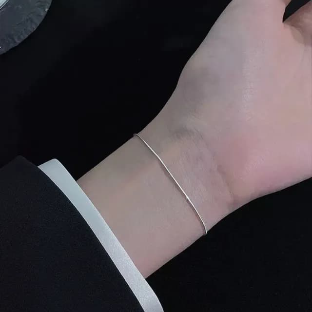 【LEEHER】細蛇骨手鍊/疊戴手鍊/素鍊/生日禮物/純銀手鍊/閨蜜手練/女手鏈/韓國手鍊/ins手鍊/小