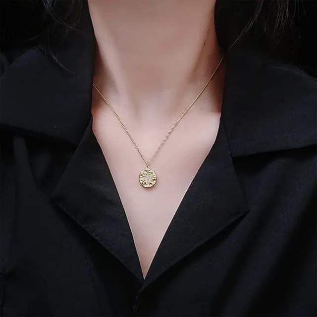 【LEEHER】情人節禮物 芒星項鍊/星星項鍊/項鍊/金幣項鍊/生日禮物女生/18k金項鍊/簡約項鍊/鎖骨鏈/INS項鍊