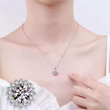 【LEEHER】造型項鍊女友禮物/花朵項鍊/短鍊/生日禮物/鋯石項鍊/太陽花項鍊/情人節禮物/向日葵項