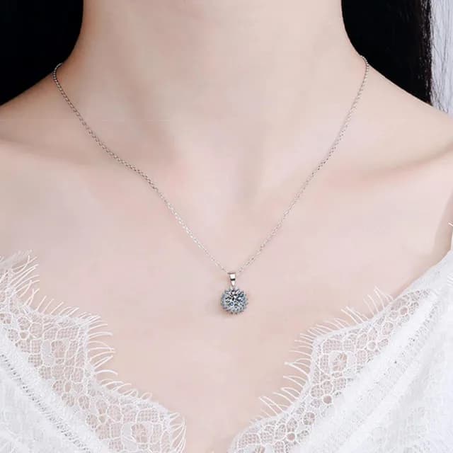 【LEEHER】造型項鍊女友禮物/花朵項鍊/短鍊/生日禮物/鋯石項鍊/太陽花項鍊/情人節禮物/向日葵項