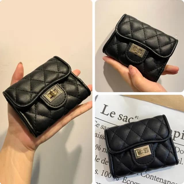 【LEEHER】情人節禮物 女生/包包/卡夾/小香風卡包/菱格錢包/羊皮錢包/大容量卡包/迷你錢包/多層證件包/真皮