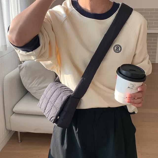 【MoonDy】情人節禮物 七夕 包包 包包 側背包 小方包 女生斜背包 尼龍斜背包 韓國包包 攜便包 鋪棉包包 側