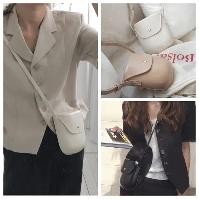 【LEEHER】小包包/馬鞍包/包包女/側背包/側背小包/白色包包/韓國小包/皮革包包/兒童小包包