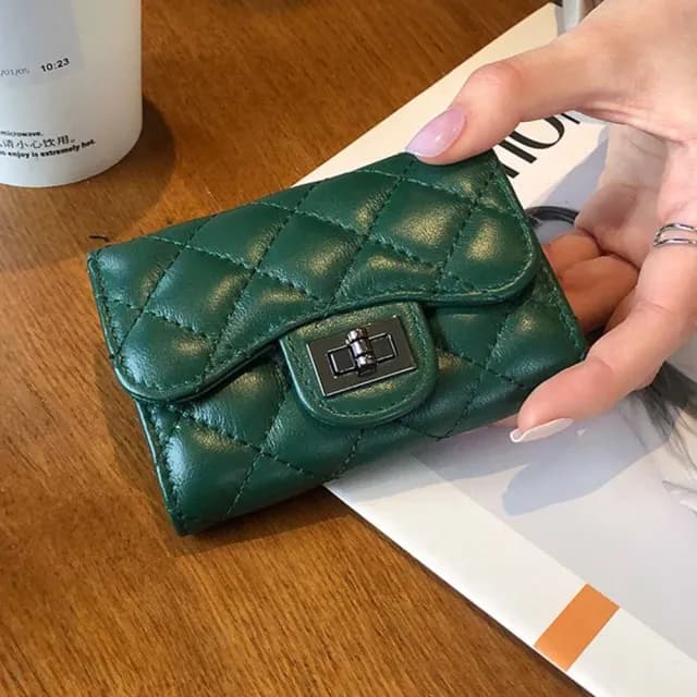 【LEEHER】風琴卡包/小皮包/菱格錢包/名片夾/小卡包/短夾/女錢包/卡夾/羊皮卡包/卡包/真皮