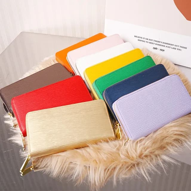 【MoonDy】雙11 包包 高品質 長夾 水波紋長夾 牛皮長夾 長夾 拉鏈長夾 女友生日禮物  