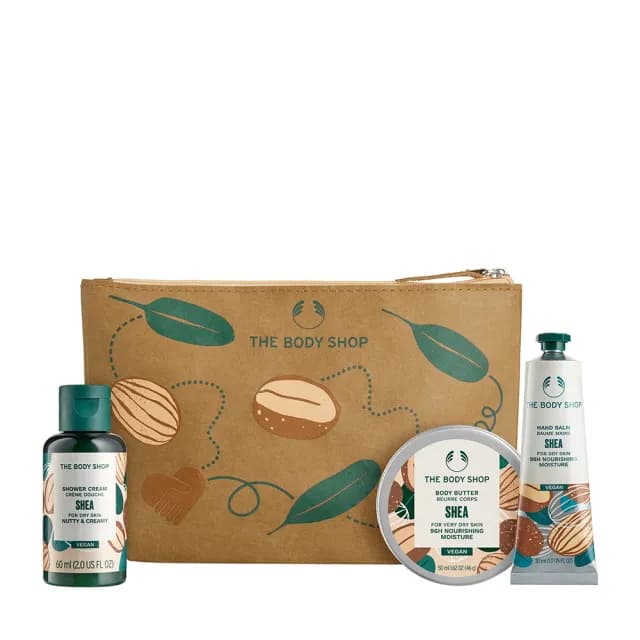 【THE BODY SHOP 美體小舖】乳油木果修護旅行組(原裝禮盒 交換禮物)