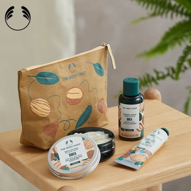 【THE BODY SHOP 美體小舖】乳油木果修護旅行組(原裝禮盒 交換禮物)