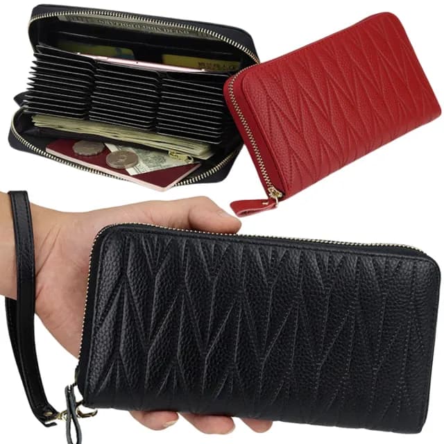 【MoonDy】雙11  包包 長夾女生 女士長款錢包 rfid防盜刷 風琴卡包 頭層牛皮拉鍊包 拉