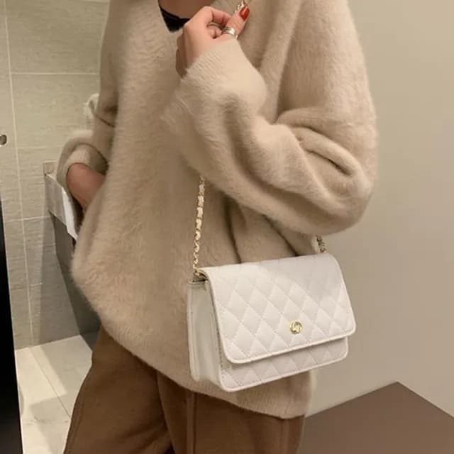 【MoonDy】情人節禮物 手提包 女包 包包 小香風 小方包 鏈條包 女包包 小包包  手提包 斜挎包 黑色 白色包 