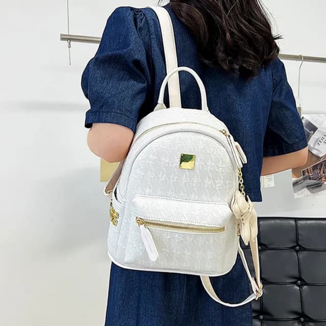 【LEEHER】情人節禮物 七夕 千鳥紋背包 小香風包包 學生書包 後背包 百搭小背包 可愛包包 千金風包包 休閒