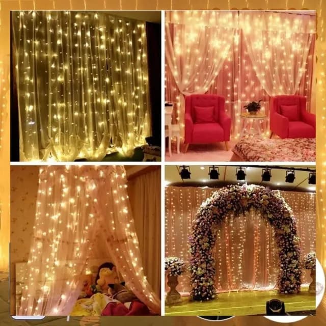 LED遙控銅線窗簾燈串(USB滿天星拍照背景派對螢火蟲浪漫求婚生日聖誕裝飾)