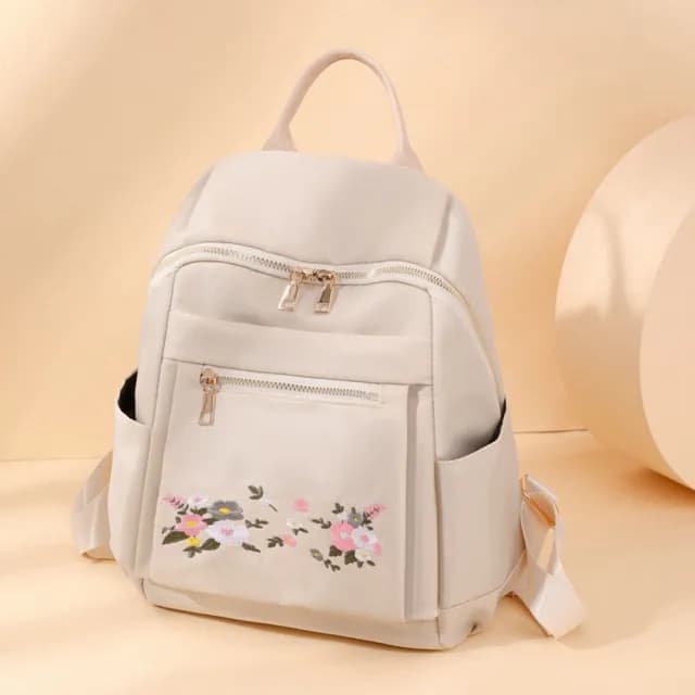 【MoonDy】情人節禮物 繡花後背包 尼龍後背包 刺繡包包 女生包包 刺繡雙肩包 時尚媽咪包 外出旅行背包 可愛