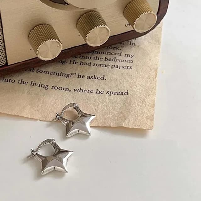 【MoonDy】耳釘 耳環 耳飾 星星耳環 不對稱耳環 抗過敏耳環 純銀耳環 耳扣 圈圈耳環 夾式