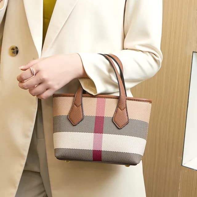 【KT DADA】雙11 格子包包 經典格紋 手提斜背包 通勤包 散步包 帆布小包 生日禮物 手提包 可愛