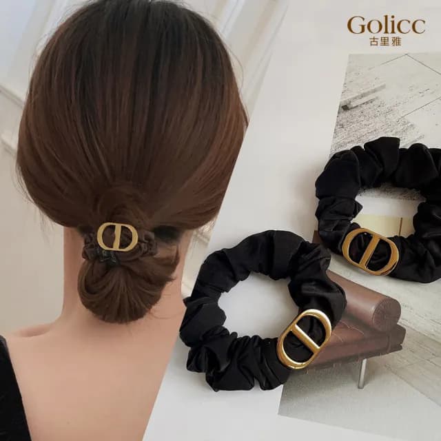 【Golicc】髮圈組合 買1送1 法式簡約優雅(99購物限定 生日 髮飾 頭飾 大腸圈 髮夾 禮物)