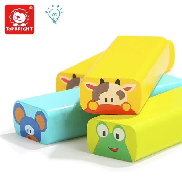 【Top Bright】動物積木疊疊樂(手眼協調/感統玩具/精細動作/聖誕節禮物)