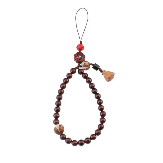 【LEEHER】手機掛繩 小葉紫檀手機鍊 吊墜飾品 佛珠手機掛繩 保平安  手腕掛件 送長輩 禮物