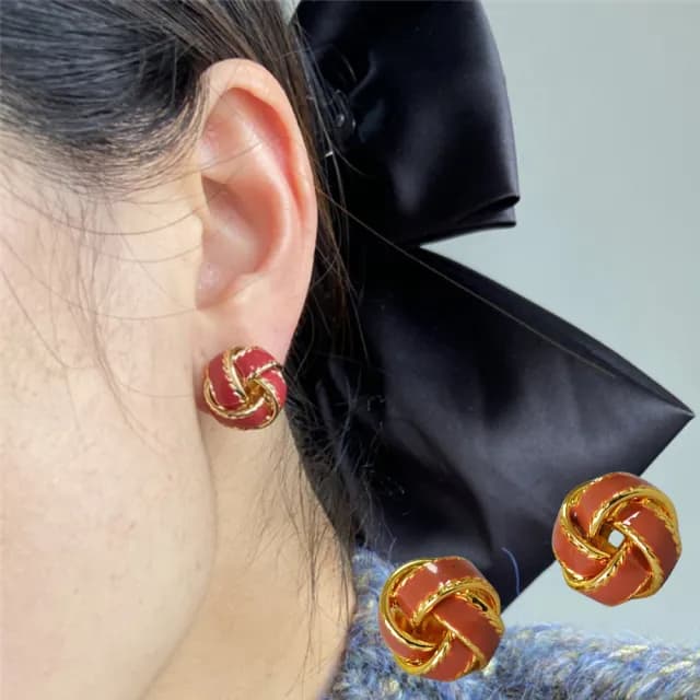 【MoonDy】情人節禮物 七夕 包包 銀針耳環 k金耳環 圓圈耳環 精品耳環 可愛耳環 韓國耳環 珐琅耳環 麻花耳
