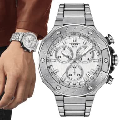 【TISSOT 天梭 官方授權】T-RACE 三眼競速計時石英腕錶 畢業禮物 送禮 推薦(T1414171103100)