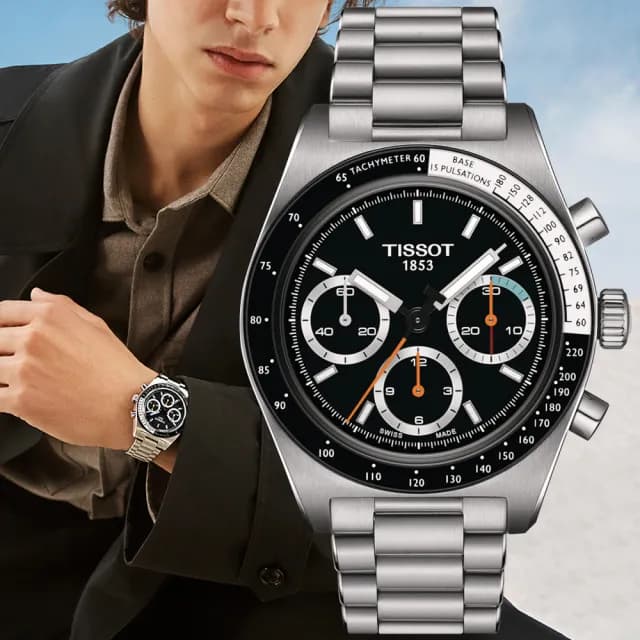 【TISSOT 天梭 官方授權】PRS 516 1970復刻計時機械腕錶 七夕 情人節 送禮 推薦(T1494592105100)