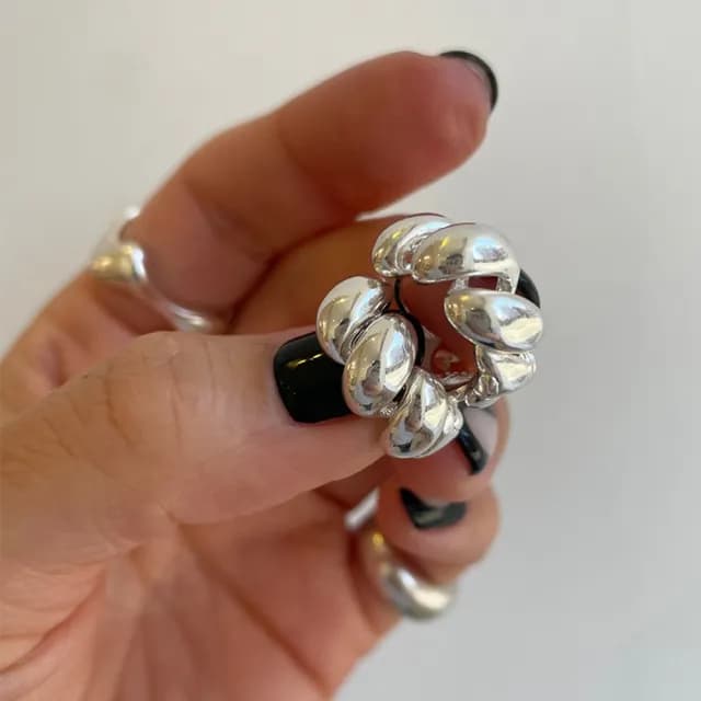 【MoonDy】包包 歐美耳環 韓國耳環 螺旋耳環 麻花耳環 純銀耳環 耳骨 耳扣 耳飾 銀飾 個性