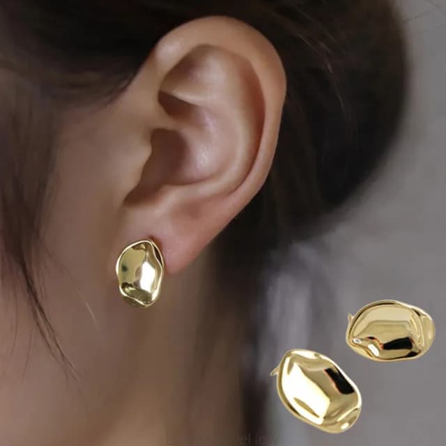 【MoonDy】情人節禮物 七夕 包包 k金耳環 日系耳環 大耳環 歐美耳環 個性耳環 不規則耳環 造型耳環 純銀耳 