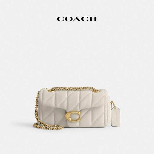 【COACH】蔻馳官方直營 TABBY絎縫 20號單肩手袋-B4/粉筆白色(CP149)