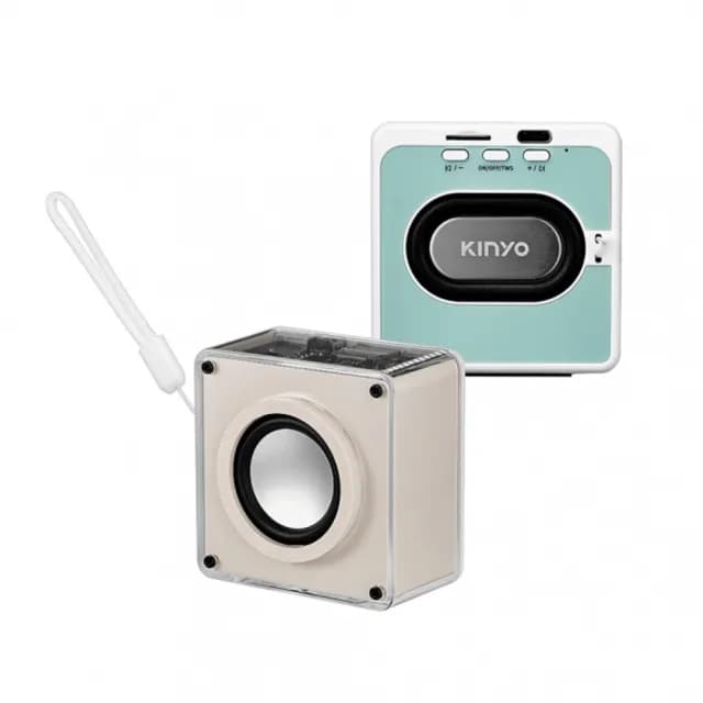 【KINYO】迷你小巧便攜喇叭 可串聯藍牙無線音箱/藍芽讀卡音響(附掛繩)