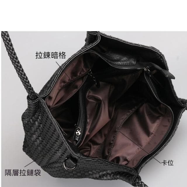 【LEESA】母親節禮物 編織包\大容量單肩包\歐美包包\韓國包包\大容量托特包\手提包\通勤包\大包包\生日禮物