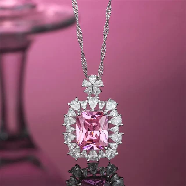 【MoonDy】情人節禮物 包包 項鍊 女生飾品 女項鍊 鑽石項鍊 純銀項鍊 歐美項鍊 藍寶石項鍊 復古項鍊 新娘飾