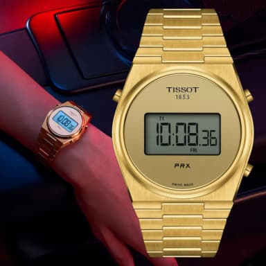 【TISSOT 天梭 官方授權】PRX DIGITAL 復古時尚數位腕錶 畢業禮物 送禮 推薦(T1374633302000)
