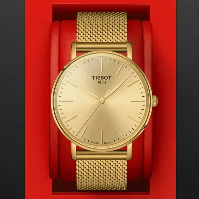 【TISSOT 天梭 官方授權】EVERYTIME 經典簡約米蘭帶腕錶 畢業禮物 送禮 推薦(T1434103302100)
