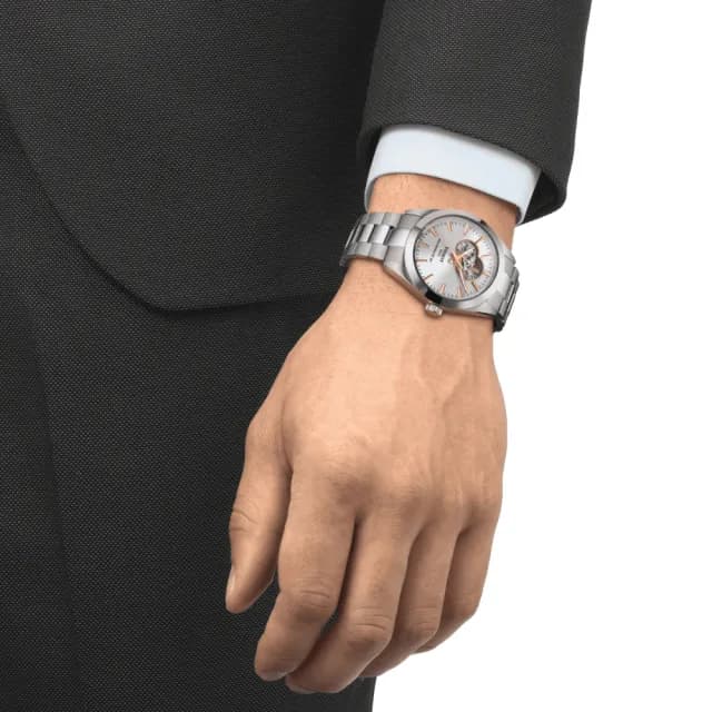 【TISSOT 天梭 官方授權】GENTLEMAN 經典開芯機械腕錶 畢業禮物 送禮 推薦(T1274071103101)